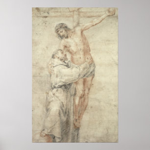 Poster St Francis rejetant le monde et l'embrassement