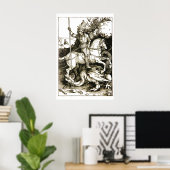 Poster ST. GEORGE ET DRAGON, Noir Blanc (Bureau à domicile)