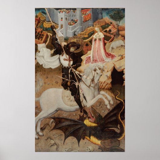 Poster St. George et le Dragon par Bernat Martorell (Devant)