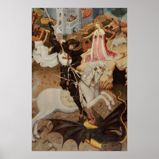 Poster St. George et le Dragon par Bernat Martorell (Devant)