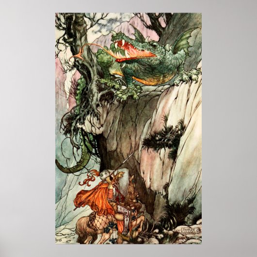 Poster St George et le dragon par Charles Folkard (Devant)
