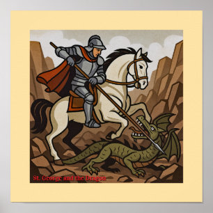 Poster St.George tue le Dragon - Doudou, Mons