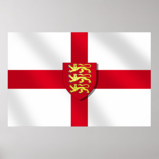 Poster St. George's cross flag England 3 lions 2012Poster