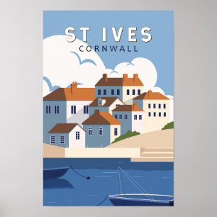 Poster St Ives Cornouailles Angleterre Art de Voyage Rétr
