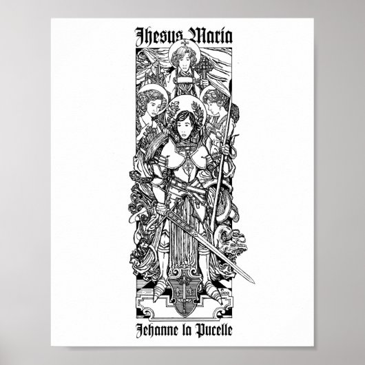 Poster St. Jeanne d'Arc avec ses Voix 8" x 10" Imprimer (Devant)