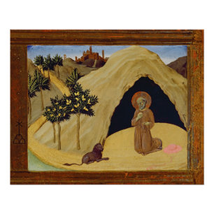 Poster St Jerome avec le lion, 1436 (tempera sur le