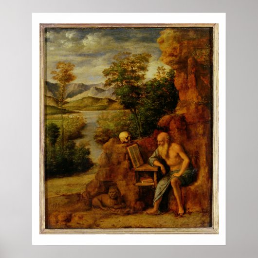 Poster St. Jerome, c.1500 (huile sur panneau) (Devant)