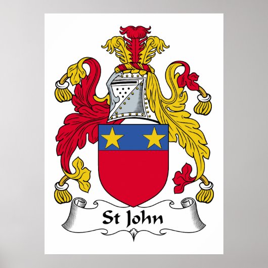 Poster St John Family Crest (Devant)