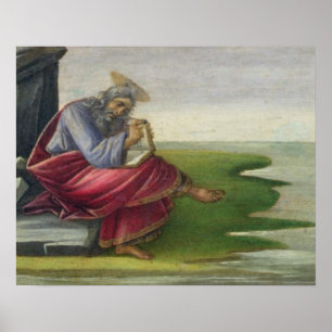 Poster St John le divin sur Patmos, écrivant le livre