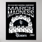Poster St. John's March Madness 2025 Men's Sketll Nil  (Devant)