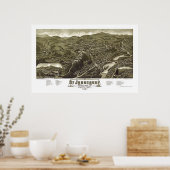 Poster St. Johnsbury, VT Carte panoramique - 1884 (Cuisine)