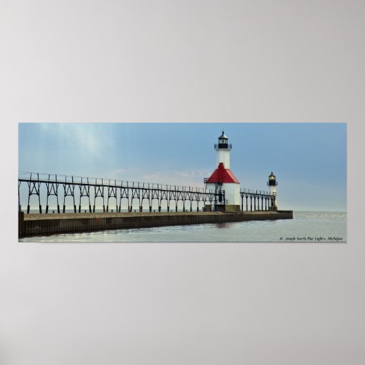 Poster St. Joseph North Pier Lights, Michigan (Devant)