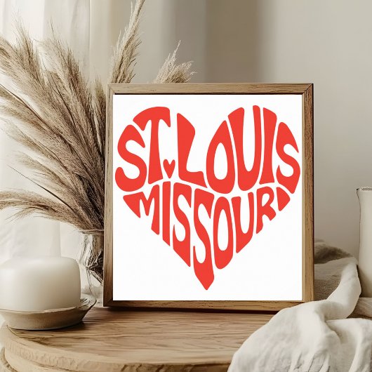 Poster St. Louis Heart Formé Mot Art