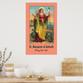 Poster St Margaret avec le dragon et la bannière de résur (Cuisine)