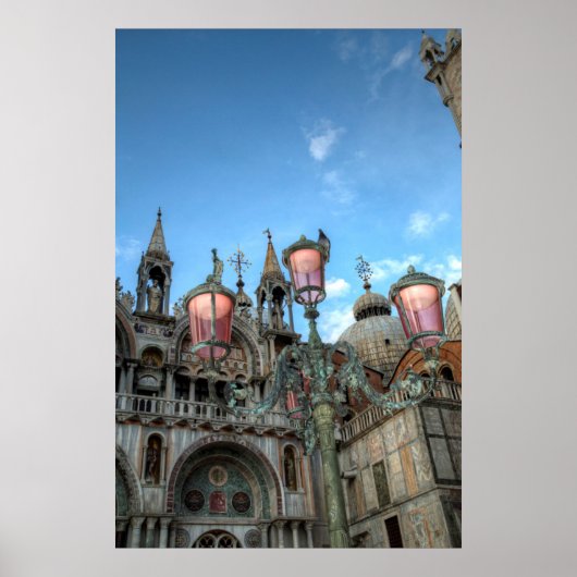 Poster St. Marks et lampe, Venise, Italie (Devant)