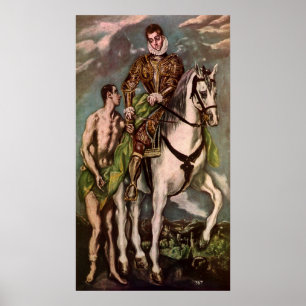 Poster St Martin et le mendiant d'El Greco, circa 1600
