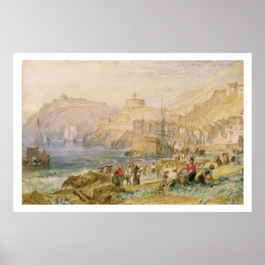 Poster St. Mawes, Cornwall, vers 1823 (avec papier) (Devant)