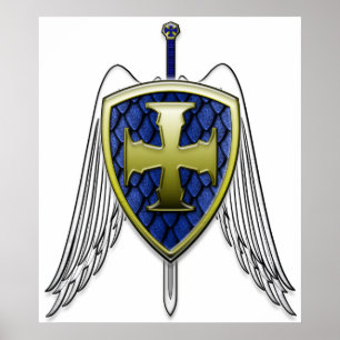 Poster St Michael - Dragon Scale Shield