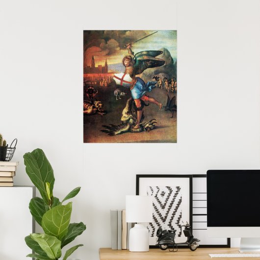 Poster St MICHAEL ET LE DRAGON (Bureau à domicile)