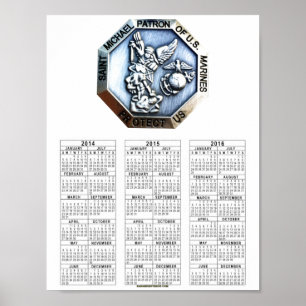 POSTER ST. MICHAEL PATRON SAINT DES MARINES