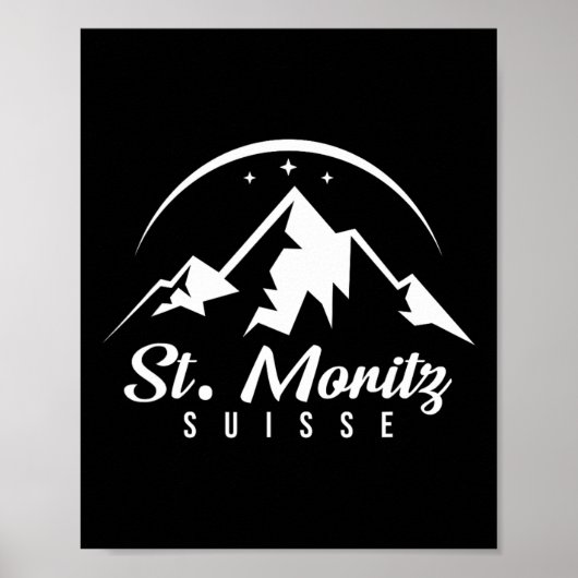 Poster St. Moritz Suisse Station de ski Ski Snowboard (Devant)