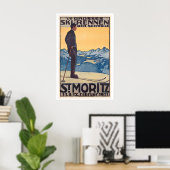 Poster St. Moritz VII Plus grande course de ski en Suisse (Bureau à domicile)