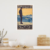 Poster St. Moritz VII Plus grande course de ski en Suisse (Cuisine)