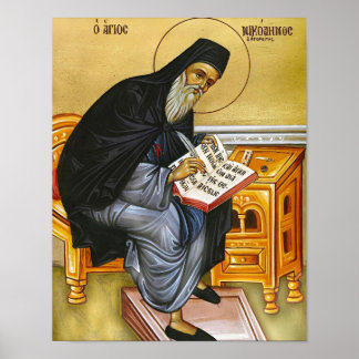 Poster St. Nicodemus the Hagiorite Orthodox Icon Print   