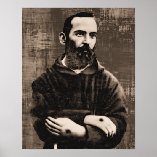 Poster St Padre Pio Catholique Saint A-092621 (Devant)