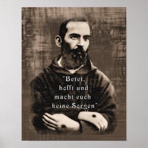 Poster St Padre Pio Catholique Saint-Allemand