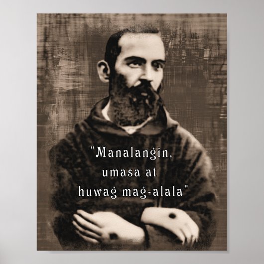 Poster St Padre Pio Catholique Saint Philippine citation (Devant)
