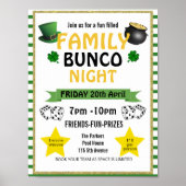 Poster st Patrick bunco nuit, bunco fête PTA événement PT (Devant)