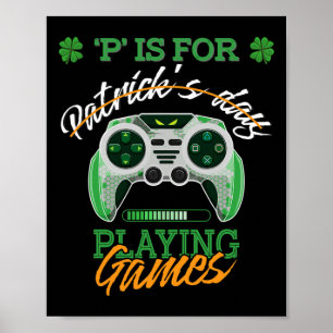 Poster St Patrick Day Irish Kids Gamer P Est Pour Jouer V