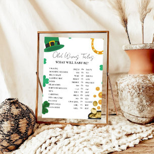 Poster St Patrick Old WI Tves Baby shower Jeu