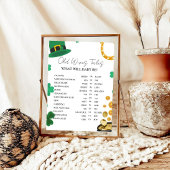 Poster St Patrick Old WI Tves Baby shower Jeu