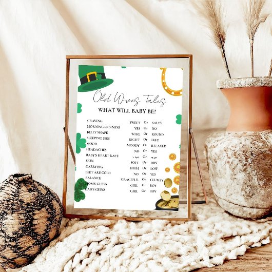 Poster St Patrick Old WI Tves Baby shower Jeu