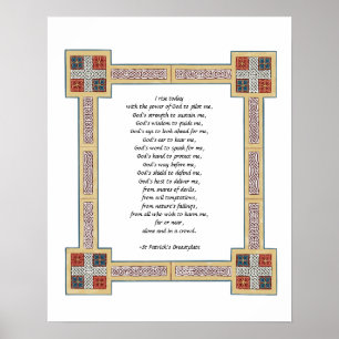 Poster St. Patrick’s Breastplate Prayer with Celtic Knots