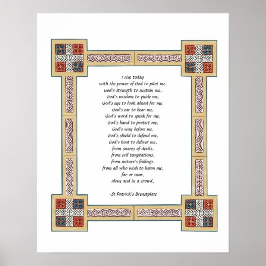 Poster St. Patrick’s Breastplate Prayer with Celtic Knots (Devant)