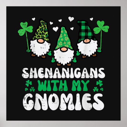 Poster St Patrick Shenanigans Avec Gnomies Nains (Devant)