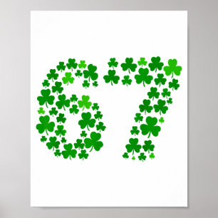 Poster St Patricks Day 67 Mème Feuille de Trèfle Hommes F