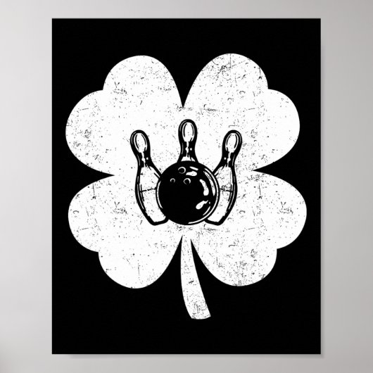 Poster St Patrick's Day Bowling Irish Shamrock Bowling Lo (Devant)