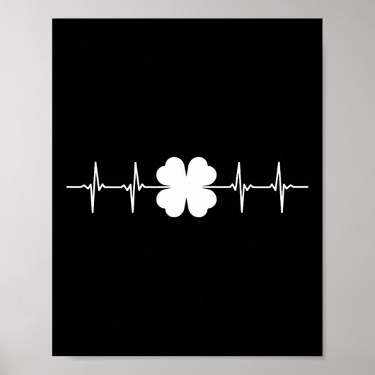 Poster St Patricks Day Électrocardiogramme Battement de c (Devant)