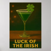 Poster St. Patrick's Day Luck Of The Irish Clover Martini (Devant)