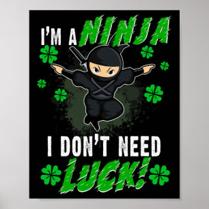 Poster St. Patrick's Day Ninja Chance verte Enfants Cadea