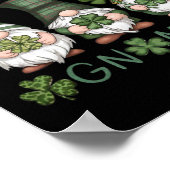 Poster St Patricks Day Trèfle Chanceux Gnomes Léopard Iri (Coin)