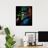 Poster St Patrick's Leprechaun Fumer Pipe Ai Art (Bureau à domicile)