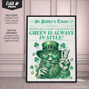 Poster St. Patricks Wall Art Retro Journal Imprimer