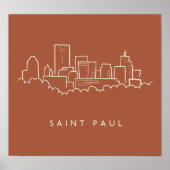 Poster St. Paul, Minnesota Skyline (Devant)