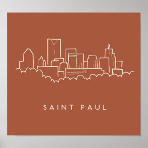 Poster St. Paul, Minnesota Skyline