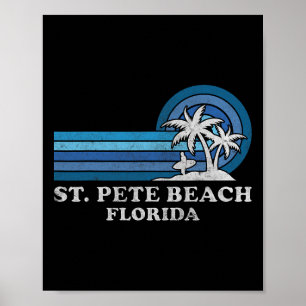 Poster St Pete Beach Floride Vintage Famille Vacat été